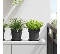 vidaXL Pots de plantes 24 pcs Noir Ø 17 x 14 cm Plastique