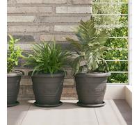 vidaXL Pots de plantes 24 pcs Noir Ø 26 x 21.5 cm Plastique