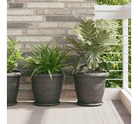 vidaXL Pots de plantes 24 pcs Noir Ø 26 x 21.5 cm Plastique