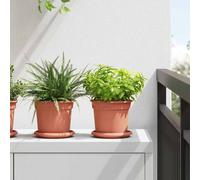 vidaXL Pots de plantes 24 pcs Rouge brique Ø 15 x 12 cm Plastique