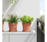 vidaXL Pots de plantes 24 pcs Rouge brique Ø 17 x 14 cm Plastique