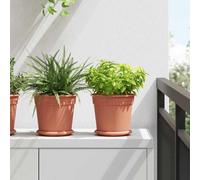 vidaXL Pots de plantes 24 pcs Rouge brique Ø 19 x 16 cm Plastique