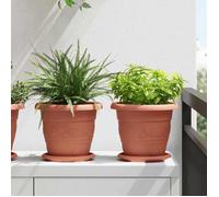 vidaXL Pots de plantes 24 pcs – Rouge brique Ø26×21,5 cm Plastique, design balcon