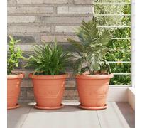 vidaXL Pots de plantes 24 pcs Rouge brique Ø 26 x 21.5 cm Plastique