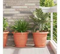 vidaXL Pots de plantes 24 pcs Rouge brique Ø 26 x 21.5 cm Plastique