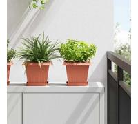 Vidaxl Pots De Plantes 24 Pcs Rouge Brique 20 X 20 X 16 Cm Plastique