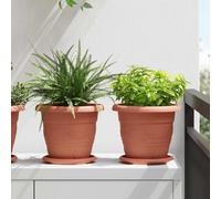 vidaXL Pots de plantes 24 pcs – Rouge brique Ø26×21,5 cm Plastique, design balcon