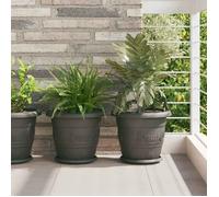 vidaXL Pots de plantes 6 pc Noir Ø 30 x 25 cm Plastique 3403277
