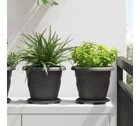vidaXL Pots de plantes 6 pcs Noir Ø 26 x 21.5 cm Plastique