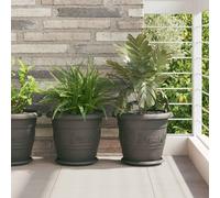 vidaXL Pots de plantes 6 pcs Noir Ø 30 x 25 cm Plastique