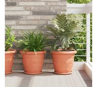 vidaXL Pots de plantes 6 pcs Rouge brique Ø 26 x 21.5 cm Plastique