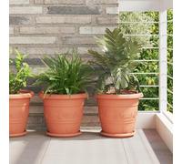vidaXL Pots de plantes 6 pcs Rouge brique Ø 26 x 21.5 cm Plastique