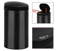 Vidaxl Poubelle À Capteur Automatique 40 L Acier Au Carbone Noir