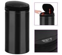 Vidaxl Poubelle À Capteur Automatique 50 L Acier Au Carbone Noir