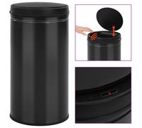 Vidaxl Poubelle À Capteur Automatique 60 L Acier Au Carbone Noir