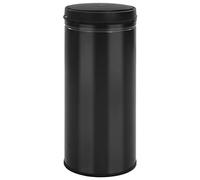 vidaXL Poubelle à Capteur Automatique Poubelle à Déchets Poubelle à Ordures Poubelle de Recyclage Salon Maison Intérieur 80 L Acier au Carbone Noir