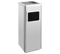 vidaXL Poubelle à Cendrier d'Hôtel Poubelle de Recyclage Ordure Déchet Extérieur Ecole Unité Bureau Restaurant Hôpital 36 L Acier Inoxydable Argent