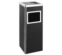 vidaXL Poubelle à cendrier et de recyclage 36 L Acier noir