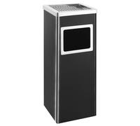 Vidaxl Poubelle À Cendrier D'hôtel 36 L Acier Noir