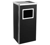 vidaXL Poubelle à Cendrier d'Hôtel Poubelle de Recyclage Ordure Déchet Extérieur Ecole Unité Bureau Restaurant Hôpital 45 L Acier Noir