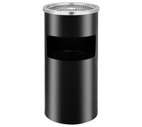 Vidaxl Poubelle Ã Cendrier Murale Acier 26 L Noir