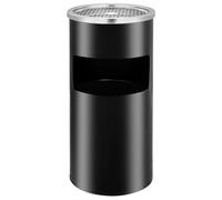 vidaXL Poubelle à Cendrier Murale Poubelle de Recyclage Ordures Déchets Extérieur Ecole Pub Club Bureau Restaurant Acier 26 L Noir