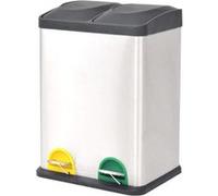 vidaXL Poubelle à Ordures Acier Inoxydable 2x18 L Panier Corbeille à Ordures Acier G