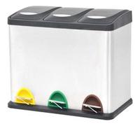 vidaXL Poubelle à Ordures Acier Inoxydable 3x8 L Panier Corbeille à Ordures G