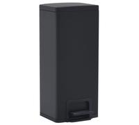Poubelle à pédale anti empreinte 30 L Noir Acier inoxydable