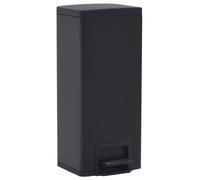 vidaXL Poubelle à Pédale Anti-Empreinte Poubelle de Recyclage Panier à Ordures Conteneur de Déchets Bureau Salon Maison 30 L Noir Acier Inoxydable