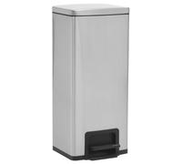 vidaXL Poubelle à pédale anti-traces de doigts 30 L argenté inox