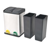 vidaXL Poubelle à pédale recyclée en acier inoxydable 36 L