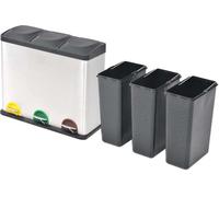 vidaXL Poubelle à pédale recyclée en acier inoxydable 54 L