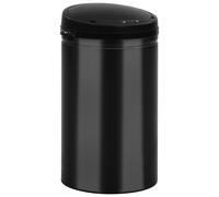 vidaXL Poubelle automatique à capteur 40 L acier carbone noir