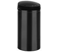 vidaXL Poubelle automatique à capteur 50 L acier carbone noir