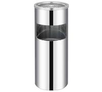 vidaXL Poubelle avec cendrier Hotel 30 L inox