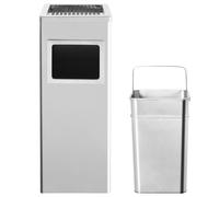 vidaXL Poubelle avec cendrier Hotel 36 L inox