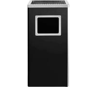 vidaXL Poubelle avec cendrier Hotel 45 L acier noir