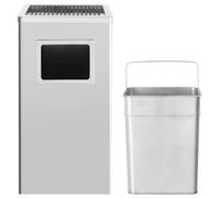 vidaXL Poubelle avec cendrier Hotel 45 L inox