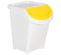 vidaXL Poubelles empilables avec couvercles 3 pcs Blanc PP 120 L, Poubelle de Recyclage, Poubelle de Cuisine, Poubelle de tri, Poubelle