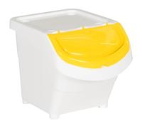 vidaXL Poubelle avec couvercles 3 pcs Empilable Blanc PP 78 L