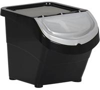 vidaXL Poubelle avec couvercles 3 pcs Empilable noir PP 78 L