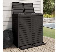 vidaXL Poubelle d'extérieur noir 78x41x86 cm polypropylène