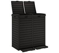 vidaXL Poubelle d'extérieur Polypropylène 78 x 41 x 86 cm Noir