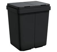 vidaXL Poubelle double 2x25 L anthracite – bac de recyclage à deux compartiments