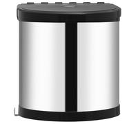 vidaXL Poubelle Intégrée de Cuisine Poubelle à Ordures Déchets Poubelle de Recyclage Maison Seau Intérieur Amovible Acier Inoxydable 8 L