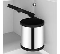 vidaXL Poubelle Intégrée de Cuisine Poubelle à Ordures Déchets Poubelle de Recyclage Maison Seau Intérieur Amovible Acier 51171