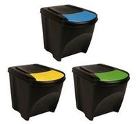 vidaXL Poubelles empilables 3 pcs Anthracite 75 L 316184 Multicolore G