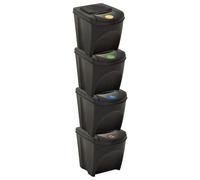 vidaXL Poubelles empilables 4 pcs Anthracite 100 L 316185