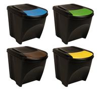 vidaXL Poubelles empilables 4 pièces Anthracite 100 L (316185)